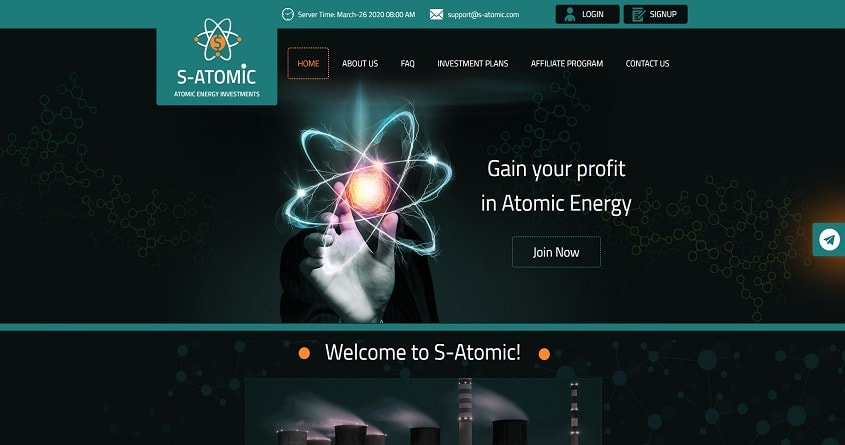 S-Atomic: обзор атомного хайп проекта, отзывы о s-atomic.com. Плачу стандартный рефбек 5%, или 10% если закажите на ЭПС ePayCore, страховка 150$ (Не платит)